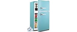 Anypro 3.2 Cu.Ft Fridge with Freezer with 2 Doors, Refrigerator with 7 Level Temperatures, LED Light, Adjustable Shel...