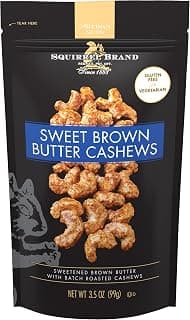 Squirrel Brand Sweet Brown Butter Cashews, 3.5 oz Resealable Bag