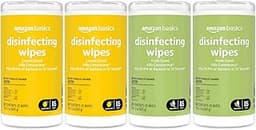 Amazon Basics Disinfecting Wipes, Lemon & Fresh Scent, Thick, Sanitizes/Cleans/Disinfects/Deodorizes, 340 Count (4 Pa...