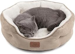 Bedsure Dog Beds for Small Dogs - Round Cat Beds for Indoor Cats, Washable Pet Bed for Puppy and Kitten with Slip-Res...