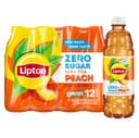 Lipton Zero Sugar Iced Tea, Peach, 16.9 fl oz Bottles, (12 Pack)