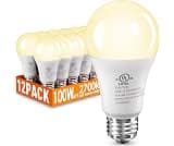 12 Pack LED Light Bulbs 100 Watt Equivalent, A19 Soft Warm White 2700K | 15W Super Bright White Light 1500 LM, E26 St...