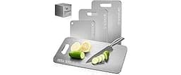 Katuchef Titanium Cutting Board - Upgraded 100% Pure Titanium Cutting Boards for Kitchen Non Toxic, Double-Grade Hygi...