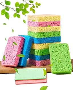 METUUTER Kitchen Sponges 12 Pack Natural Cellulose for Non Scratch Cleaning