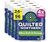 Quilted Northern Ultra Soft & Strong Toilet Paper, 24 Mega Rolls = 96 Regular Rolls, 4X Stronger*, Premium Soft Toile...