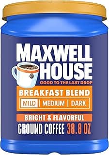 Maxwell House Ground Coffee, Breakfast Blend Mild Roast, 38.8 oz Canister