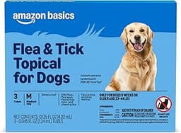 Amazon Basics Preventative Flea and Tick Topical Treatment for Dogs, Medium Dog (23-44 lbs), Fast Acting and Long Las...