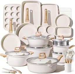 CAROTE 44pcs Pots and Pans, Nonstick Cookware Sets with Bakeware