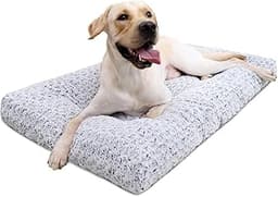 KSIIA Washable Dog Bed Deluxe Plush Dog Crate Beds Comfy Kennel Pad Anti-Slip Pet Sleeping Mat for Large, Jumbo, Medi...