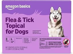 Amazon Basics Flea and Tick Topical Treatment and Prevention for Large Dogs (45-88 lbs), Fast Acting and Long Lasting...