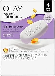Olay Beauty Bar, Age Defying, 10x More Moisturizers, Smooth & Gentle on Skin, Vitamin E & Vitamin B3 Complex, For All...