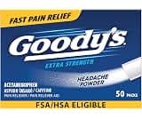 Goody's Extra Strength Pain Reliever, Triple Action Headache Powder, 50 Ct | Fast Pain Relief with Acetaminophen, Asp...