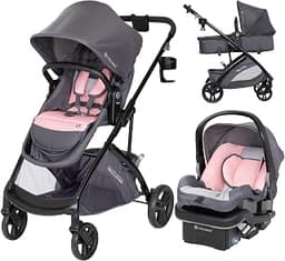 Baby Trend Passport® Switch 6-in-1 Modular Stroller Travel System with EZ-Lift™ Plus Infant Car Seat, Dash Pink