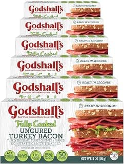 Godshall's 3oz Fully Cooked Uncured Turkey Bacon, 6pk