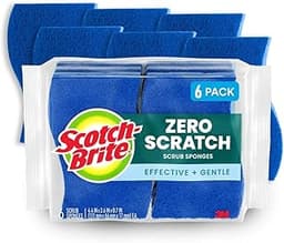 Scotch-Brite Zero Scratch Scrub Sponge, 6 Kitchen Sponges for Cleaning Around the Home, Bathroom & More, Scratch-free...