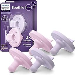 Philips Avent Soothie Baby Pacifiers - 100% Silicone Pacifiers for Babies 0-3 Months, One-Piece Design, BPA-Free, Ext...