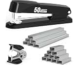 Metal Stapler Heavy Duty 50 Sheet Capacity with 1750 Staples and Staple Remover, Full Strip Staplers for Desk, No Jam...