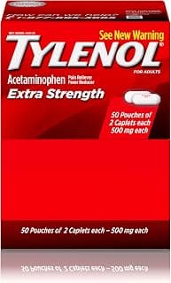 Tylenol Extra Strength Caplets, 500 mg Acetaminophen, 50 x 2 ct