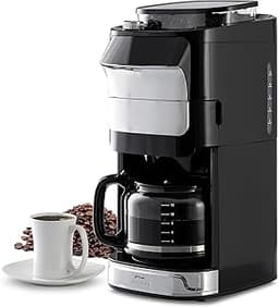 12-Cup Digital Drip Coffee Maker with Built-In Burr Grinder | Programmable Coffee Machine | Reusable Filter and Refil...