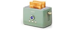 2 Slice Toaster, Retro Bread Toaster with LED Display, Extra Wide Slots Toasters with 6 Bread Shade Settings, Bagel, ...