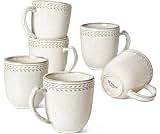 LE TAUCI Coffee Mugs Set of 6, 12 oz Ceramic Coffee Cups with Handle for Latte, Milk, Tea, Cappuccino, Mocha, Cocoa, ...