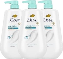 Dove Body Wash Sensitive Skin 30.6 oz Pump 3 Pack, Sulfate Free