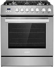 COSMO COS-305AGC 30 in. 5.0 cu. ft. Freestanding Single Oven Gas Range with 5 Burner Cooktop and Heavy Duty Cast Iron...
