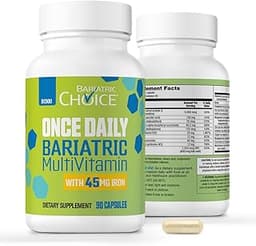 Bariatric Choice Once-Daily Bariatric Multivitamin with 45 mg of Iron | Easy to Swallow Capsule | Vitamin for Bariatr...