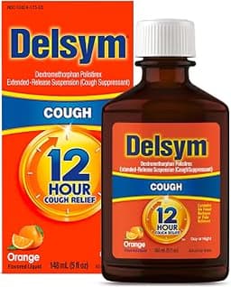 Delsym 12Hr Cough Medicine for Adults, Orange Flavor Cough Syrup, 5 FL OZ