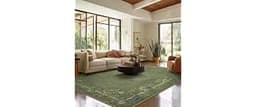Area Rugs 9x12 Living Room: Washable Large Rug Non Slip Soft Bedroom Carpet | Low Pile Soft Faux Wool Non Shedding Fl...