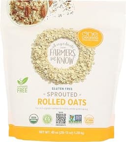 One Degree Organics Sprouted Rolled Oats, 45oz