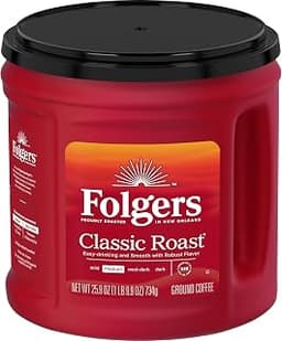 Folgers Classic Roast Ground Coffee, Medium Roast, 25.9 Oz. Canister