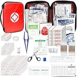 Travel-First Aid-Kit Car-Home 300PCS Survival-Kit Outdoor-Adventure - Small Portable Red Emergency Essential Sets Off...