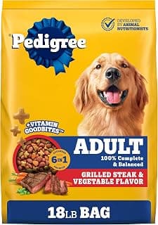Pedigree Adult Complete Nutrition Dry Dog Food, Steak & Vegetable, 18 lb