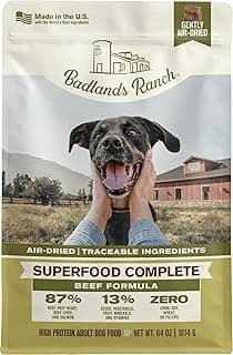 BADLANDS RANCH by Katherine Heigl – Superfood Complete Air-Dried Beef Dog Food – High Protein with Superfoods for Dai...
