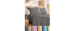 Full Size 4 Piece Sheet Set - Comfy Breathable & Cooling Sheets - Dark Grey | Hotel Luxury Bed Sheets for Women & Men...