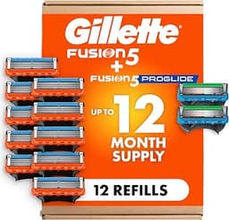 Gillette Fusion5 and ProGlide Men's Razor Blade Refills, 5-Blade Cartridges, Variety Pack, 12 Count