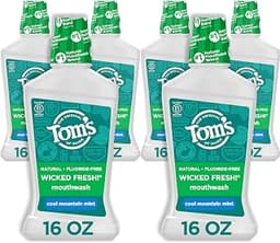 Tom's of Maine Wicked Fresh Mint Mouthwash, Bulk 6 Pack, 6 oz