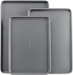 GoodCook Everyday Nonstick Baking Sheet Set, 3 Pack Includes Small (13×9) Medium (15×1) and Large (17×11) Pans Carbon...