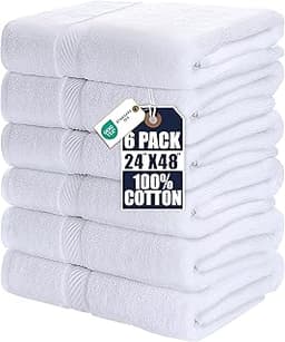 Utopia Towels 6 Pack Medium Bath Towel Set, 24 by 48 Inches, 500 GSM 100% Ring Spun Cotton, Lightweight and Highly Ab...