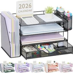 gianotter Metal Mesh Desk Organizers and Accessories with File Holder