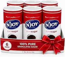 N'Joy Pure Sugar, Pack of 6 Canisters with EZ-Open Pour Spout (20 oz each)