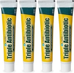 CareAll Triple Antibiotic Ointment 1.0 oz (4 Pack), First Aid Ointment for Minor Scrapes, Cuts, and Burns to Help Pre...