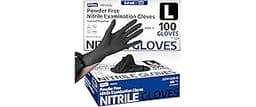Supmedic Medical Soft Max™ Black Nitrile Disposable Gloves, 100 Pcs, Latex-Free & Powder-Free Food Safe Food Prep Exa...