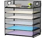 Marbrasse 6 Tier Paper Organizer Letter Tray - Mesh Desk File Organizer with Handle, Paper Sorter Organizer for Lette...