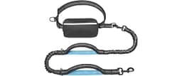 iYoShop Hands Free Dog Leash with Zipper Pouch, Large, 25-120 lbs, Black | Waist Leash, Dual Padded Handles, Shock-Ab...