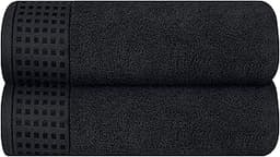 GLAMBURG 100% Cotton 2 Pack Oversized Bath Towel Set 28x55 Inches, Ultra Soft Highly Absorbant Compact Quickdry & Lig...