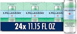 S.Pellegrino Sparkling Natural Mineral Water, Unflavored, 11.15 Fl. Oz (Pack of 24)