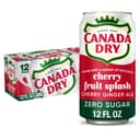 Canada Dry Zero Sugar Cherry Ginger Ale Soda, 12 Oz Cans, 12 Count