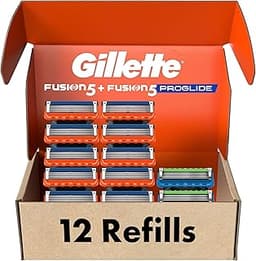 Gillette Fusion5 Men's Razor Blade Refills, 10 Count + Fusion5 ProGlide Razor Blade Refills - 2 Count